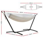 Gardeon Hammock Bed Camping Chair Outdoor Lounge Single Cotton with Stand - Image 2