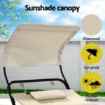 Gardeon Hammock Bed w/ Stand Sun Lounge Chair Beige - Image 4