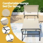 Gardeon Hammock Bed w/ Stand Sun Lounge Chair Beige - Image 5