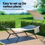 Gardeon Hammock Bed w/ Stand Sun Lounge Chair Beige - Image 6
