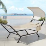 Gardeon Hammock Bed w/ Stand Sun Lounge Chair Beige - Image 7