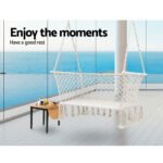 Gardeon Hammock Chair Outdoor Portable Camping Hammocks 2 Person Cream - Image 5