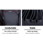 Gardeon Hammock Chair Outdoor Camping Hanging with Steel Stand Grey - Image 3