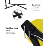 Gardeon Hammock Chair Outdoor Camping Hanging with Steel Stand Grey - Image 5