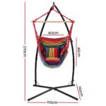 Gardeon Hammock Chair Outdoor Camping Hanging with Steel Stand Rainbow - Image 2