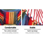 Gardeon Hammock Chair Outdoor Camping Hanging with Steel Stand Rainbow - Image 3
