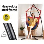 Gardeon Hammock Chair Outdoor Camping Hanging with Steel Stand Rainbow - Image 4