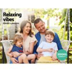 Gardeon Hammock Chair with Stand Macrame Outdoor Garden 2 Seater Cream - Image 4