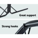 Gardeon Hammock Chair with Stand Macrame Outdoor Garden 2 Seater Grey - Image 6