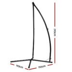 Gardeon Hammock Chair Steel Stand Outdoor Furniture Heavy Duty Black - Image 2