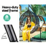 Gardeon Hammock Chair Steel Stand Outdoor Furniture Heavy Duty Black - Image 5