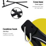 Gardeon Hammock Chair with Steel Stand Macrame Outdoor Swinging Grey - Image 5