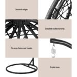 Gardeon Outdoor Egg Swing Chair Wicker Rattan Furniture Pod Stand Cushion Grey - Image 6