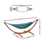 Gardeon Hammock Bed Outdoor Camping Timber Hammock Wooden Stand - Image 2