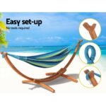 Gardeon Hammock Bed Outdoor Camping Timber Hammock Wooden Stand - Image 4