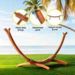 Gardeon Hammock Bed Stand Larch Wood 315cm Length - Image 6