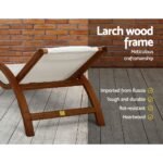Gardeon Sun Lounge Outdoor Furniture Timber Armchair Wooden Stand - Image 5
