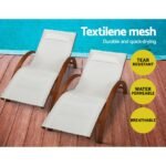 Gardeon Sun Lounge Outdoor Furniture Timber Armchair Wooden Stand - Image 6