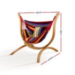Gardeon Hammock Chair Timber Outdoor Furniture Camping with Wooden Stand - Image 2