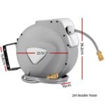 Water Hose Reel 20M Retractable Auto Rewind Garden Brass Spray Gun - Image 2