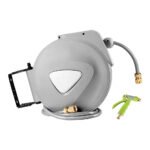 Water Hose Reel 30M Retractable Garden Auto Rewind Brass Spray Gun - Image 4