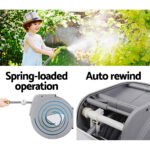 Water Hose Reel 30M Retractable Garden Auto Rewind Brass Spray Gun - Image 5