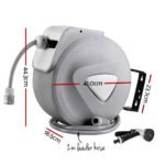 Water Hose Reel 30M Retractable Garden Auto Rewind Spray Gun - Image 2