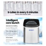 Devanti 2.4L Stainless Steel Portable Ice Cube Maker - Image 3