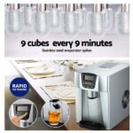 Devanti 2L Portable Ice Cuber Maker & Water Dispenser - Silver - Image 4