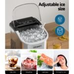 Devanti 12kg Ice Maker Machine w/Self Cleaning Silver - Image 6