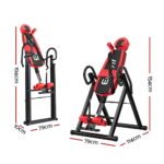 Everfit Inversion Table Gravity Exercise Inverter Back Stretcher Home Gym Red - Image 3