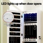 Artiss Jewellery Cabinet LED Mirror Lockable - Image 7