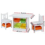 Keezi 3PCS Kids Table and Chairs Set Children Furniture Play Toys Storage Box - Image 2