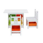 Keezi 3PCS Kids Table and Chairs Set Children Furniture Play Toys Storage Box - Image 3