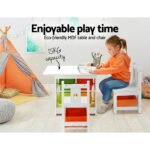 Keezi 3PCS Kids Table and Chairs Set Children Furniture Play Toys Storage Box - Image 4