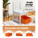 Keezi 3PCS Kids Table and Chairs Set Children Furniture Play Toys Storage Box - Image 6
