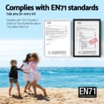 Keezi 5PCS Kids Table and Chairs Set Children Study Desk Furniture Plastic 4 Chairs - Image 4