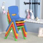 Keezi 5PCS Kids Table and Chairs Set Children Study Desk Furniture Plastic 4 Chairs - Image 6