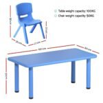 Keezi 9PCS Kids Table and Chairs Set Children Study Desk Furniture Plastic 8 Chairs - Image 2