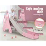 Keezi Kids Slide Swing Set Basketball Hoop Outdoor Playground Toys 170cm Pink - Image 7