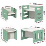 Keezi 3PCS Kids Table and Chairs Set HDPE - Image 2