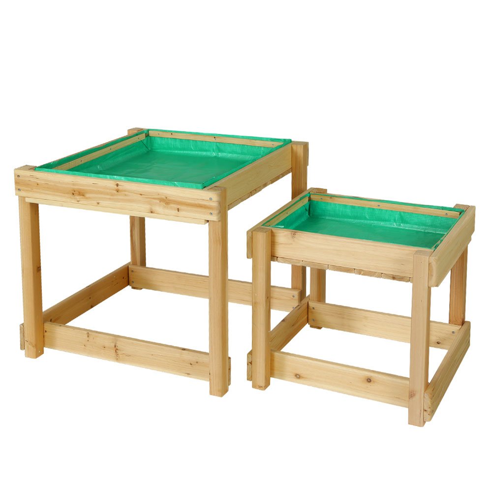 KS-WSB-NAT-00.jpg Keezi Kids Sandpit Wooden Sandbox Sand Pit Water Table Outdoor Toys 101cm - Image 1