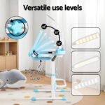 Keezi Kids Table and Chair Set Adjustable Study Desk w/ LED Lamp Reading Blue - Image 5
