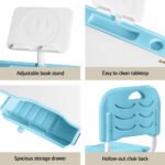 Keezi Kids Table and Chair Set Adjustable Study Desk w/ LED Lamp Reading Blue - Image 6