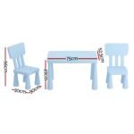 1 Keezi Kids Table and 2 Chairs Set Blue - Image 2
