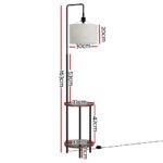 Artiss Floor Lamp 2 Tier Shelf Storage LED Light Stand Home Room Adjustable Head - Image 2