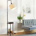 Artiss Floor Lamp 2 Tier Shelf Storage LED Light Stand Home Room Adjustable Head - Image 7