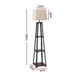 Artiss Floor Lamp 3 Tier Shelf Storage LED Light Stand Home Room Vintage White - Image 2
