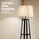 Artiss Floor Lamp 3 Tier Shelf Storage LED Light Stand Home Room Vintage White - Image 5