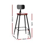 Artiss 2x Bar Stools Vintage Metal Chairs - Image 2
